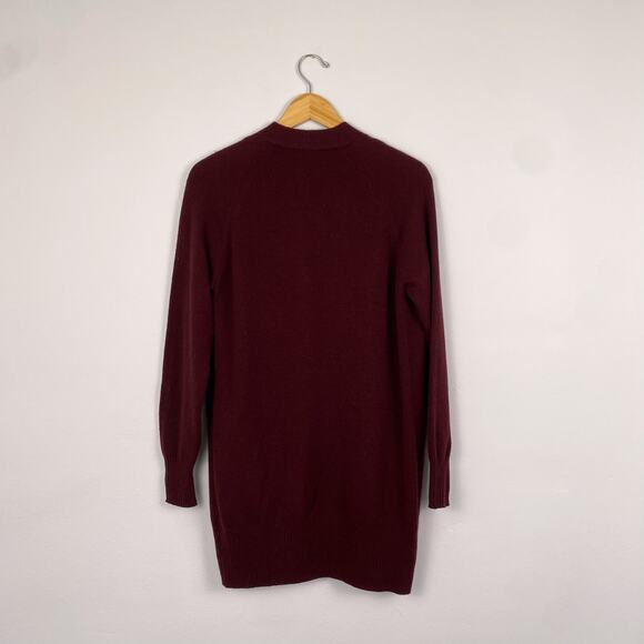 VINCE Boiled Cashmere Cardigan Sweater in Dahlia Wine XS - Picture 9 of 9